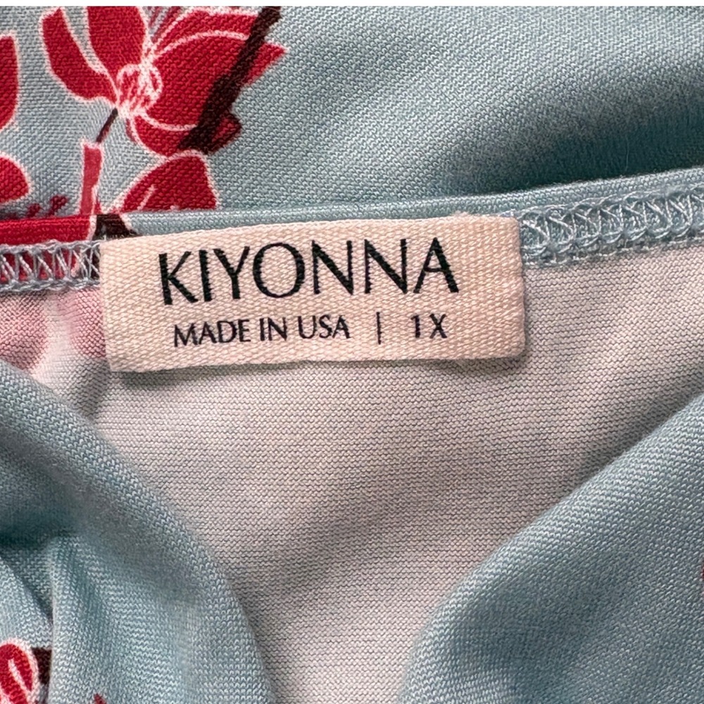 Kiyonna Cherry Blossom Floral Maxi Dress Womens 1x Kimono Sleeve - Picture 8 of 10